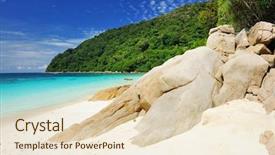 Presentation with malaysia - PPT layouts enhanced with beautiful beach at perhentian islands malaysia background and a lemonade colored foreground