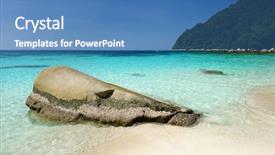  Presentation with malaysia - PPT theme featuring beautiful beach at perhentian islands malaysia background and a teal colored foreground
