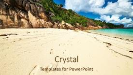  Presentation with beautiful skin and beach - Colorful presentation theme enhanced with beautiful beach at seychelles seychelles backdrop and a  colored foreground