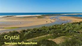  Presentation with south beach - Slide deck having beautiful-beach-in-algarve-south background and a tawny brown colored foreground
