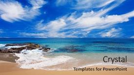  Presentation with south beach - Colorful PPT theme enhanced with beautiful beach in south australia backdrop and a  colored foreground