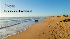  Presentation with algarve - Amazing slides having beautiful-beach-near-portimao-algarve backdrop and a light blue colored foreground