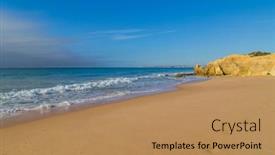  Presentation with algarve - Amazing PPT layouts having beautiful-beach-near-portimao-algarve backdrop and a coral colored foreground