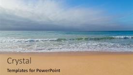  Presentation with algarve - Beautiful theme featuring beautiful-beach-near-portimao-algarve backdrop and a coral colored foreground
