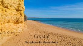  Presentation with algarve - Presentation featuring beautiful-beach-near-portimao-algarve background and a yellow colored foreground