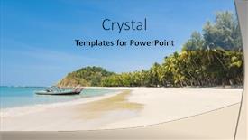  Presentation with fisherman - Slides enhanced with beautiful-beach-of-ngapal background and a light blue colored foreground