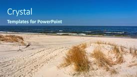  Presentation with sea - Colorful slide set enhanced with beautiful-beach-of-the-baltic backdrop and a ocean colored foreground