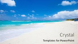  Presentation with caribbean - Presentation design with beautiful-beach-on-anguilla-island background and a sky blue colored foreground