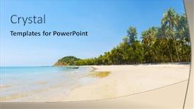  Presentation with fisherman - PPT theme with beautiful-beach-panorama-of-ngapali background and a  colored foreground