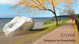  Presentation with british columbia canada - Presentation design having beautiful beach promenade of canada's white rock british columbia in autumn background and a coral colored foreground