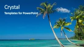  Presentation with serenity - Presentation theme having beautiful beach serenity shore background and a ocean colored foreground