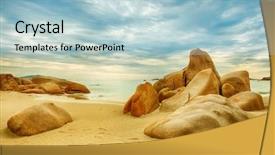  Presentation with stones - Beautiful slide deck featuring  backdrop and a  colored foreground.