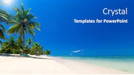  Presentation with tropical holiday - Colorful presentation theme enhanced with beautiful-beach-view-of-nice backdrop and a dark gray colored foreground