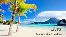  Presentation with mountain view - Amazing PPT layouts having beautiful beach with a view backdrop and a cream colored foreground