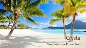  Presentation with mountain view - PPT theme enhanced with beautiful beach with a view background and a lemonade colored foreground