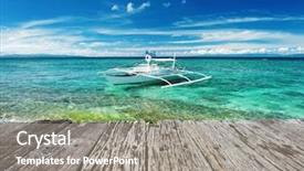  Presentation with philippines - Slide deck featuring beautiful beach with boat at balicasag island philippines background and a gray colored foreground
