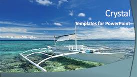  Presentation with philippines - PPT layouts featuring beautiful beach with boat at balicasag island philippines background and a teal colored foreground