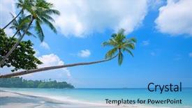  Presentation with crystal blue - Amazing PPT theme having crystal clear blue water backdrop and a light blue colored foreground