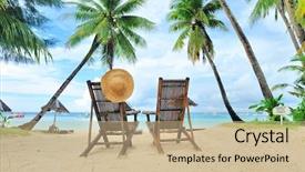  Presentation with philippines - Audience pleasing slides consisting of beautiful beach with palm trees backdrop and a coral colored foreground