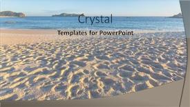  Presentation with turquoise beach - Cool new slide set with beautiful-beach-with-turquoise-water backdrop and a light blue colored foreground
