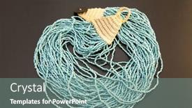  Presentation with jewelry - PPT theme enhanced with beautiful-beads-necklace-made background and a seafoam green colored foreground