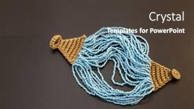  Presentation with jewelry - Presentation design featuring beautiful-beads-necklace-made background and a tawny brown colored foreground