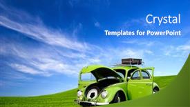  Presentation with car door - Colorful theme enhanced with beautiful-beetle-car-with-door backdrop and a cobalt blue colored foreground