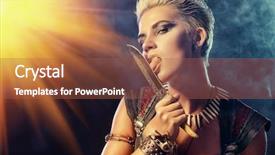  Presentation with battle - Beautiful slides featuring battle ancient times fantasy backdrop and a red colored foreground