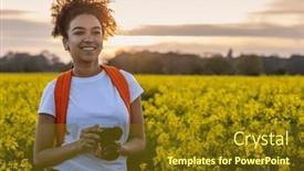 Presentation with african american teenager girl - Slides with beautiful-biracial-african-american-girl background and a tawny brown colored foreground