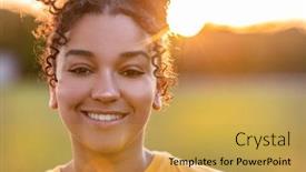  Presentation with african american teenager girl - Presentation theme consisting of beautiful-biracial-mixed-race-african background and a yellow colored foreground