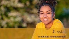  Presentation with african american teenager girl - Amazing PPT theme having beautiful-biracial-mixed-race-african backdrop and a gold colored foreground