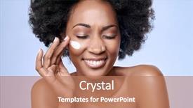  Presentation with african beauty - Amazing PPT theme having beautiful black african model backdrop and a coral colored foreground