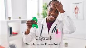  Presentation with black woman - Presentation with beautiful-black-doctor-woman-holding background and a  colored foreground