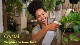  Presentation with plants - Presentation theme with beautiful-black-florist-taking-care background and a tawny brown colored foreground