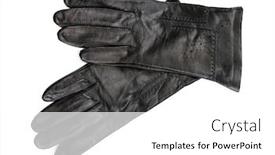  Presentation with black women - Amazing PPT theme having beautiful black leather women's gloves isolated on white backdrop and a white colored foreground
