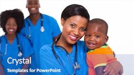  Presentation with black baby - Theme consisting of beautiful black pediatrician and baby background and a teal colored foreground