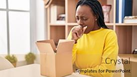  Presentation with black woman - Slide deck enhanced with beautiful-black-woman-opening-cardboard background and a yellow colored foreground