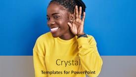  Presentation with black woman - Presentation theme having beautiful-black-woman-standing-over background and a yellow colored foreground