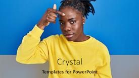  Presentation with skin infection - PPT layouts enhanced with beautiful-black-woman-standing-over background and a yellow colored foreground