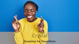  Presentation with black woman - Presentation theme with beautiful-black-woman-standing-over background and a  colored foreground