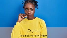  Presentation with lips mouth - Slides enhanced with beautiful-black-woman-standing-over background and a yellow colored foreground