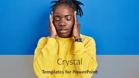  Presentation with migraine - Presentation having beautiful-black-woman-standing-over background and a yellow colored foreground