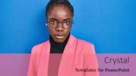  Presentation with simple - PPT theme consisting of beautiful-black-woman-standing-over background and a coral colored foreground