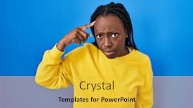  Presentation with infection - PPT theme featuring beautiful-black-woman-standing-over background and a yellow colored foreground