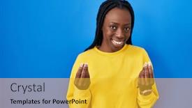  Presentation with salary - Slide set having beautiful-black-woman-standing-over background and a yellow colored foreground