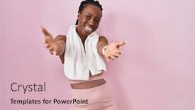  Presentation with pink black - Presentation with beautiful-black-woman-wearing-sportswear background and a lemonade colored foreground