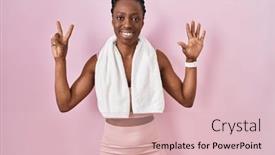  Presentation with black-woman - PPT layouts having beautiful-black-woman-wearing-sportswear and a lemonade colored foreground