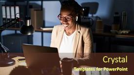  Presentation with black woman - Theme featuring beautiful-black-woman-working background and a tawny brown colored foreground