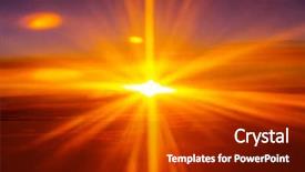  Presentation with sunrise - Amazing theme having beautiful blazing sunrise landscape above backdrop and a crimson colored foreground