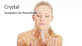 Presentation with clear water - Beautiful presentation theme featuring beautiful blond female washing her backdrop and a  colored foreground